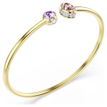 Chroma bangle Mixed cuts, Multicolored, Gold-tone plated